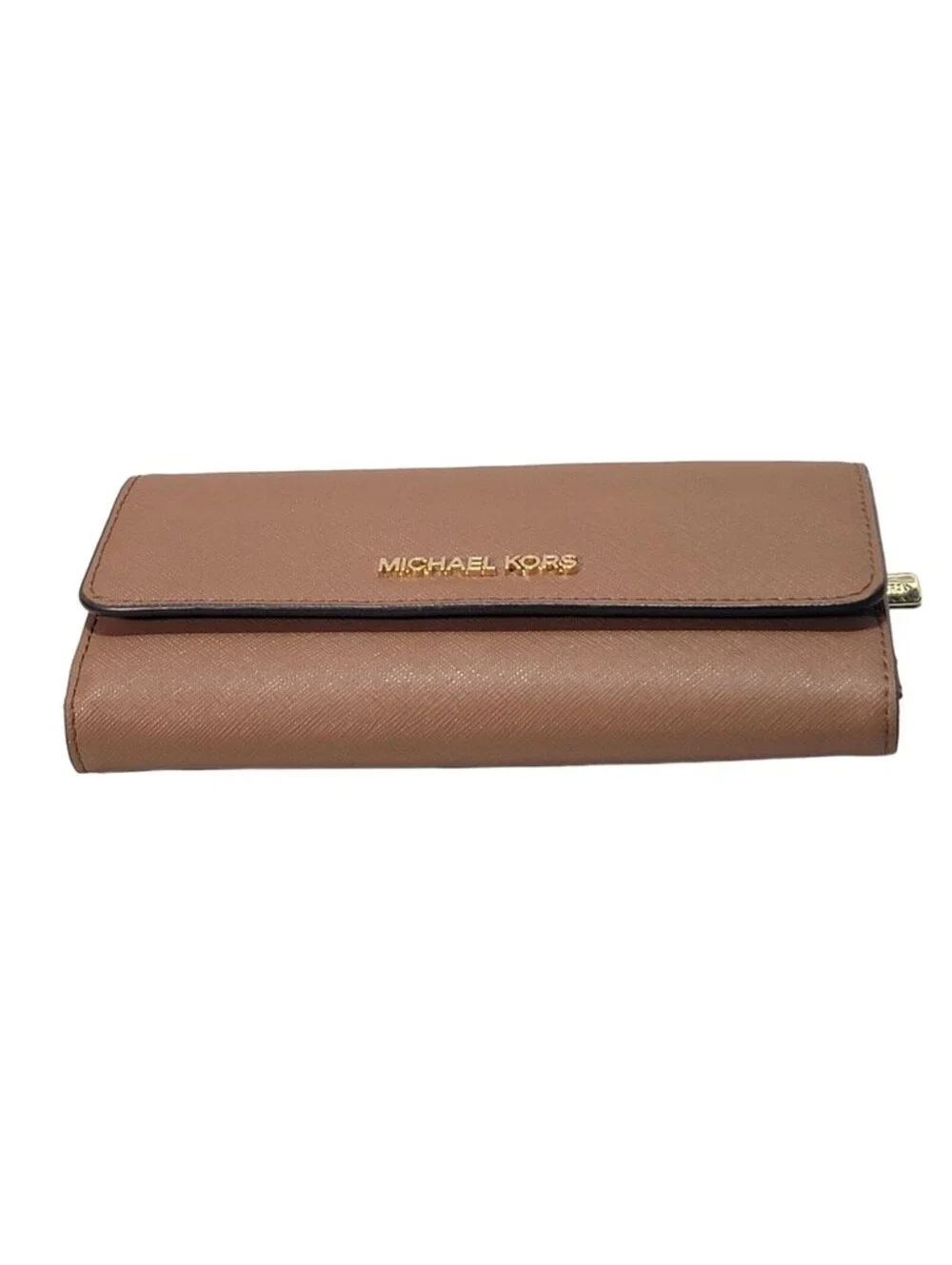 MICHAEL KORS JET SET TRAVEL LARGE TRIFOLD WALLET BROWN LUGGAGE